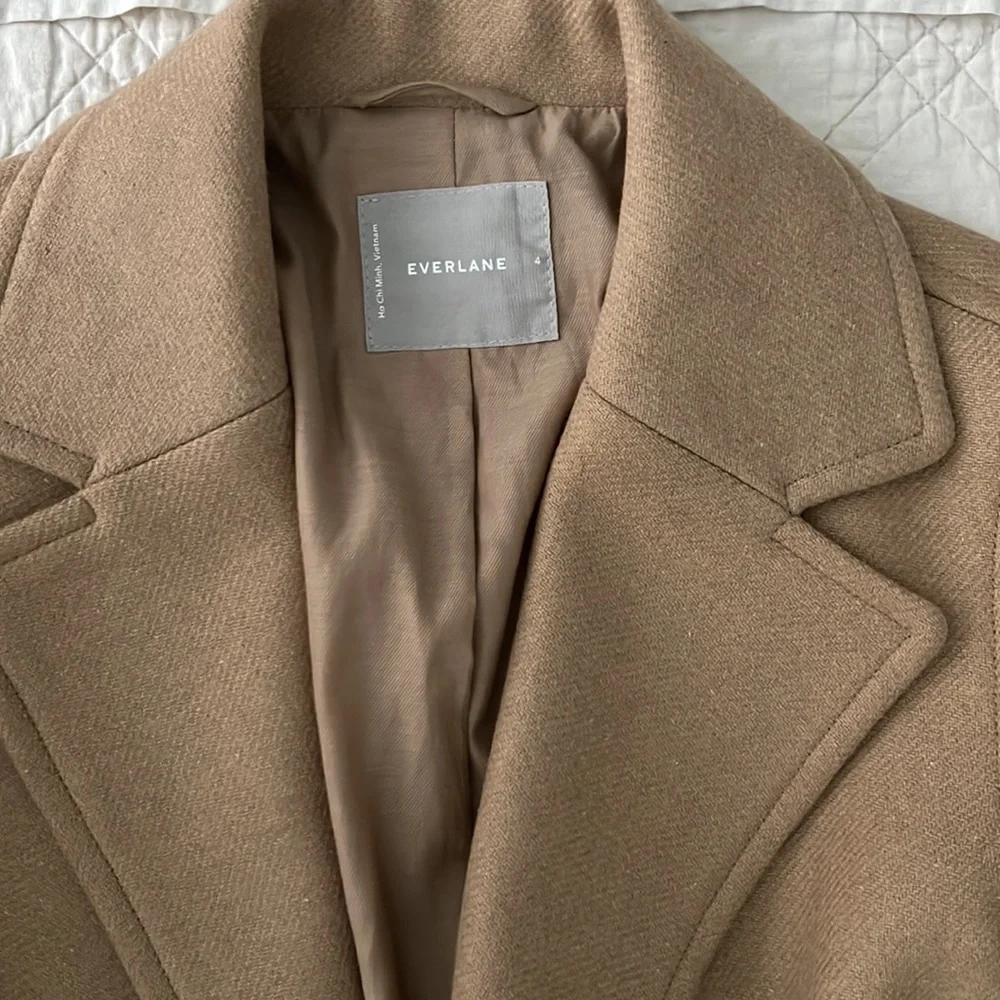 Everlane Double-Breasted Camel Coat